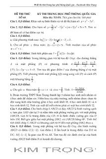 Đề thi trung học phổ thông quốc gia môn thi Toán - Đề 68